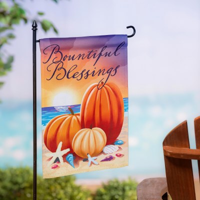 18" x 13" "Beautiful Blessings" Beach Harvest Fall & Thanksgiving Mini Garden Flag