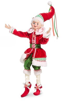 16" Elf Wearing a Red Coat Figurine