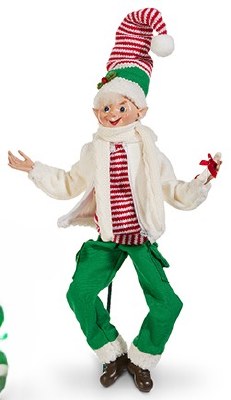 16" Elf Wearing a White Jacket Figurine