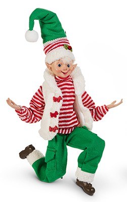 16" Elf Wearing a White Vest Figurine