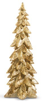 14" Gold Polyresin Christmas Tree Figurine