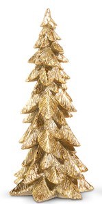 12" Gold Polyresin Christmas Tree Figurine