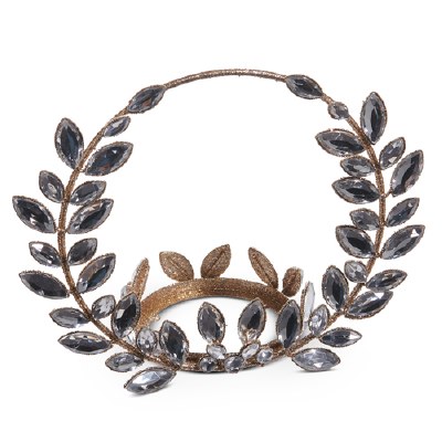 8" Gold and Bling Wreath Candle Holder