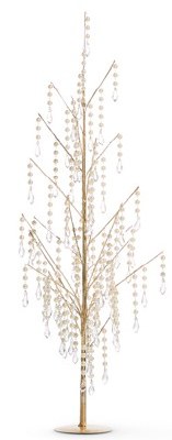 25" Gold and Faux Pearl Drip Tree