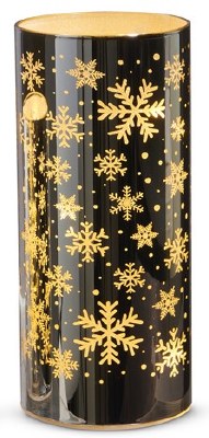 8" LED Silver Snowflake Cylinder