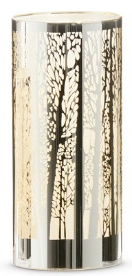 8" LED Silver Forest Trees Cylinder