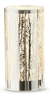 6" LED Silver Forest Trees Cylinder