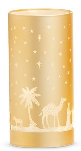 6" LED Gold Nativity Scene Cylinder