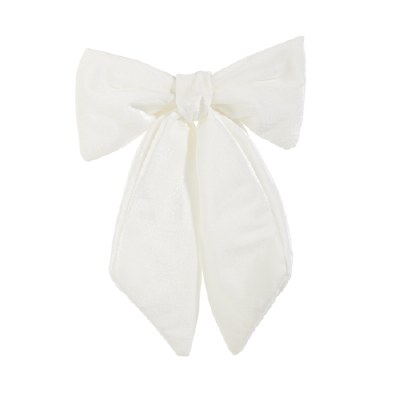 11" Ivory Bow Clip on Ornament