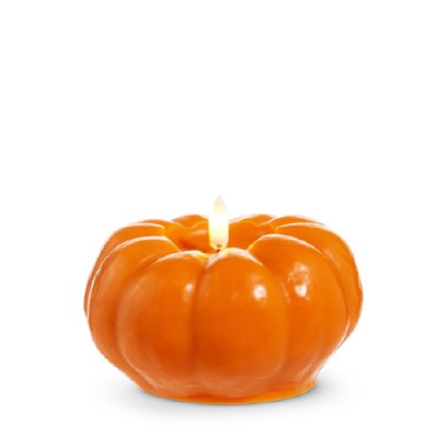 3" LED Orange 3D Wick Pumpkin Candle