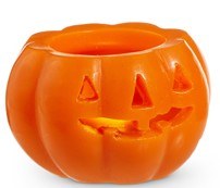 2" LED Orange Jack-O-Lantern Candle
