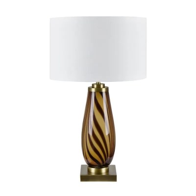 28" Glass Tiger Stripe Table Lamp