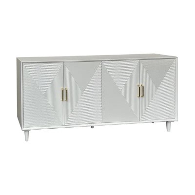 72" White Four Door Credenza