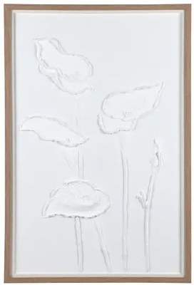 49" x 33" White Calla Lilies Framed Plaque