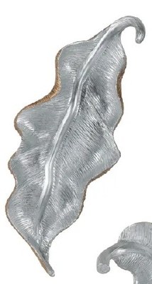 15" Narrow Silver Inside and Gold Outside Polyresin Leaf Wall Art Plaque