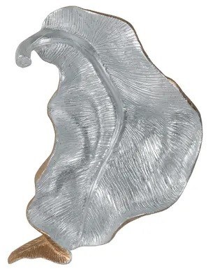 15" Wide Silver Inside and Gold Outside Polyresin Leaf Wall Art Plaque