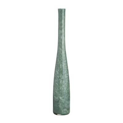 24" Slim Green Glass Decorative Vase