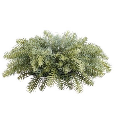 20" Faux Green Pine Glass Hurricane Centerpiece
