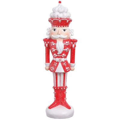 15" Red and White Polyresin Nutcracker Figurine