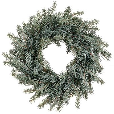 6" Opening Faux Gray and Green Pine Candle Ring