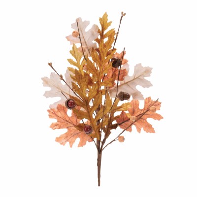 20" Faux Yellow and Orange Oak Leaf Spray