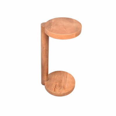 10" Round Brown Pole End Table