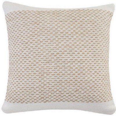 20" Sq Jute Dots and White Decorative Pillow