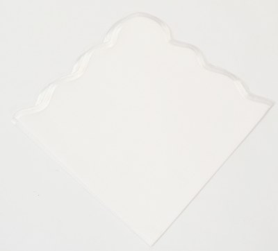 20" Sq White Wavy Boarder Cloth Napkin