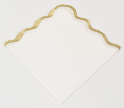 20" Sq Gold Wavy Boarder Cloth Napkin