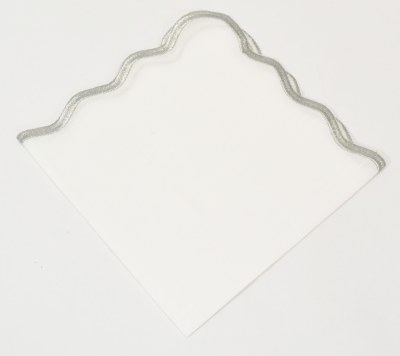 20" Sq Silver Wavy Boarder Cloth Napkin
