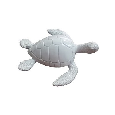7" White Polyresin Coastal Sea Turtle Figurine