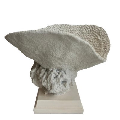 15" Faux White Coral Decorative Coastal Bowl