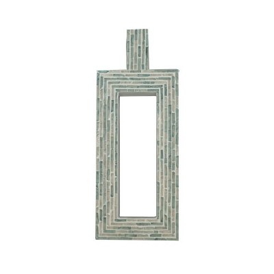 24" Green Rectangle Capiz Vase With a Hole