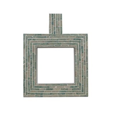 16" Green Square Capiz Vase With a Hole