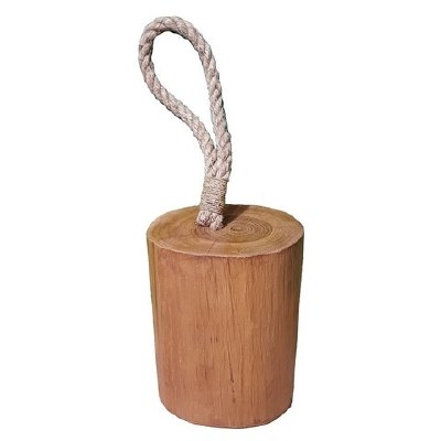8" Natural Teak Wood Chunk Doorstop