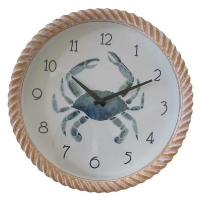 12" Round Crab Clock