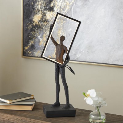 26" Figure Holding a LED Frame Sculpture
