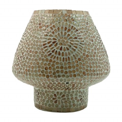 9" Amber Mosaic Glass Lamp