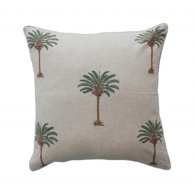 24" Sq Palm Tree Pattern Decorative Tropical Pillow