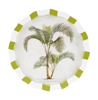 12" Round Areca Palm Tree Framed Print