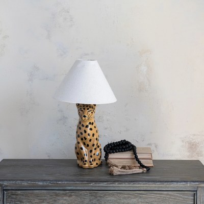 21" Ceramic Cheetah Table Lamp