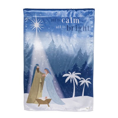 43" x 29" "All is Calm, All is Bright" Nativity Scene Christmas Large Flag