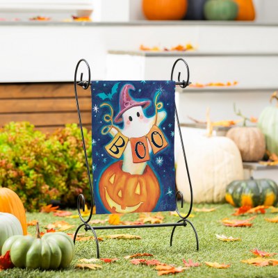 18" x 13" "Boo" Ghost in a Jack-O-Lantern Mini Halloween Garden Flag