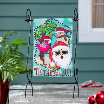18" x 13" "Tis The Sea Sun" Mini coastal Christmas Garden Flag