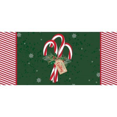 10" x 22" Candy Cane Bunch Sassafras Christmas Doormat Insert