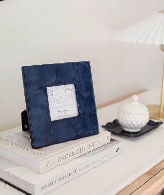 3" x 3" Blue Capiz Shell Photo Frame