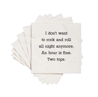5" Square I dont want to rock and roll all night anymore Beverage Napkins