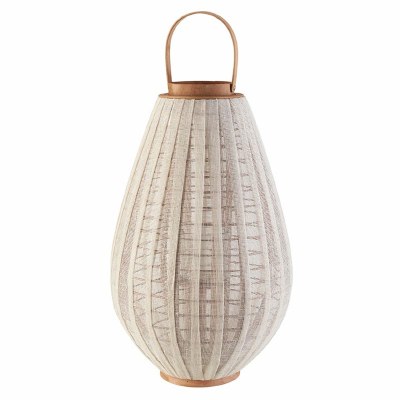 24" Cotton and Bamboo Oval Lantern