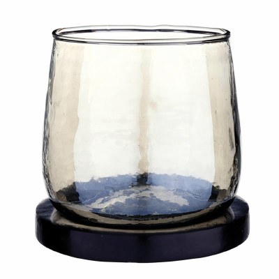 4" Glass and Marble Votive Holder