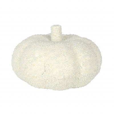 8" White Faux Pearl Beads Decorative Fall & Thanksgiving Pumpkin